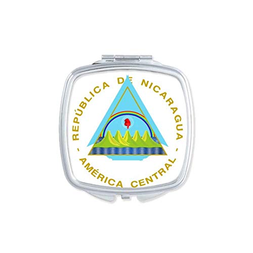 Nicarágua nacional emblema espelho portátil composição de bolso portátil vidro de dupla face