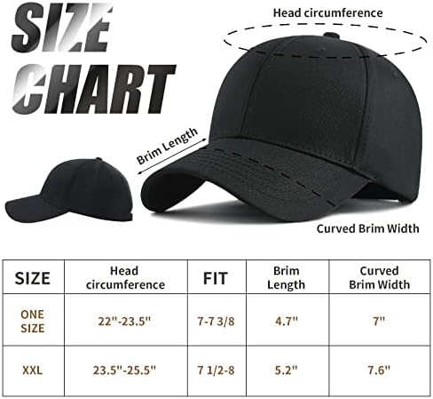 ACOKAC Extra Grande grande chapéu de beisebol HAT DADO XXL Classic Blank Blank Hat Hat-Hat-Hat-Hat Dadro para Mens e Mulheres