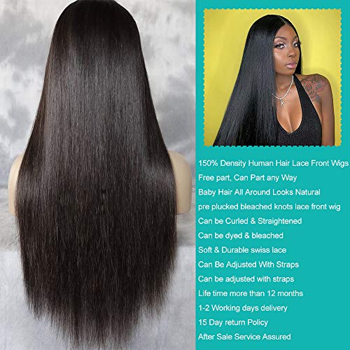 Perucas dianteiras de renda cabelos humanos pré -arrancados com cabelos retos perucas retas de glue para mulheres negras cabelos