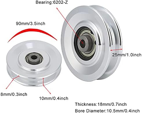 Polia de fitness de liga de alumínio ZYHHHDP, roda de polia de rolamento universal, peça de acessórios para academia em