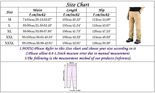 Sopzxxclim masculino de cargo frontal de calça de construção calças de construção de streetwear respiráveis ​​calças de