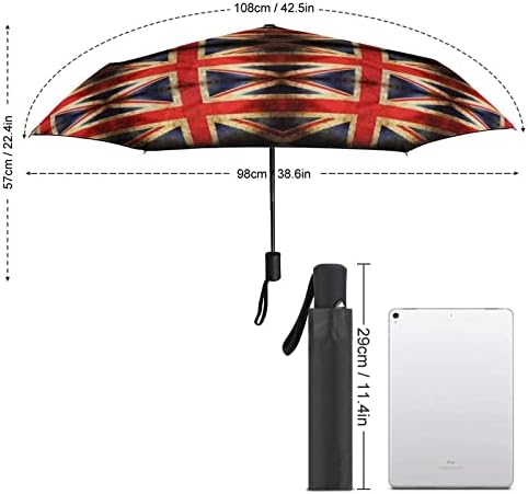 British Band Travel Umbrella Proove Wind 3 Folds Automotor Abra o guarda -chuva dobrável para homens Mulheres