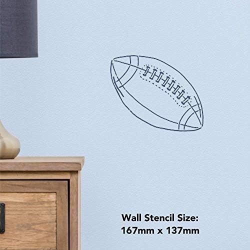 Azeeda grande estêncil/modelo de parede A2 'Rugby Ball'