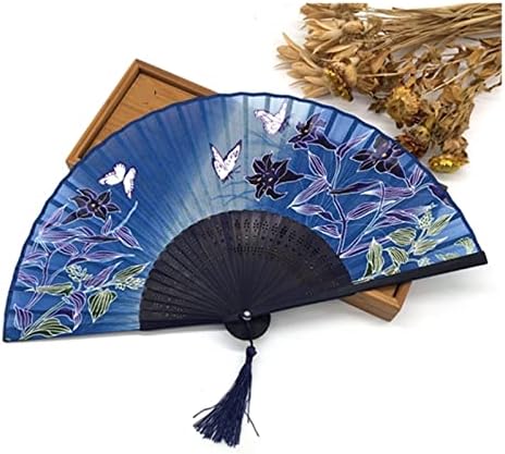 Razzum 1PCS Silk Butterfly Flower Bamboo Crafts Gifts For Mulheres Garotas Festas de Aniversário de Casamento Fan Fan