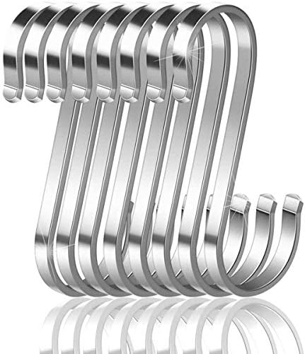 Bybycd 10 pacote s ganchos cabides de metal de aço inoxidável ganchos pendurados para utensílios de utensílios de utensílios
