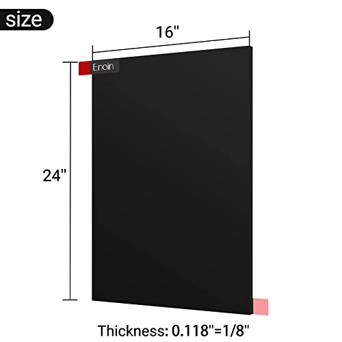 Senoin 2 embalagens 16x24 polegadas pretas não transparentes acrílico/chapas de plexiglasse 0,118 '' 1/8 de espessura, painel