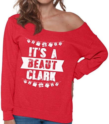 Camisola de Natal para mulheres fora do ombro É uma bela moletom Clark Presentes de Natal