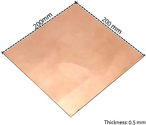 Folha de cobre de placa de latão Umky 0. 5mm 200mm x 200mm de metal desligado qualidade prima, 0,6 mm*200 mm*200mm de folha