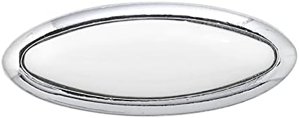 Richelieu Hardware BP9796014030 Coleção Cherbourg 2 3/8 em x 29/32 em cromo e botão de gabinete eclético branco, acabamento branco,