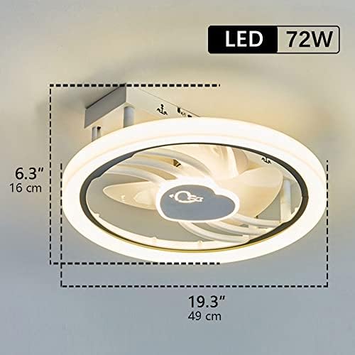 Yvamnad acrílico Lampshade Teto Lâmpada de ventilador LED LED Dimmível Lâmpada de teto remoto lustre de mudo interior Modern Creative