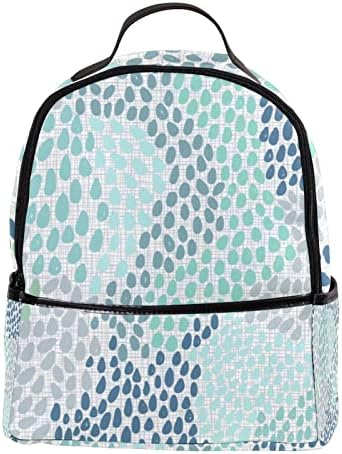 Mochila laptop VBFOFBV, mochila elegante de mochila de mochila casual bolsa de ombro para homens, Moderno abstrato de poldas de chuva Polka Dots Blue Green