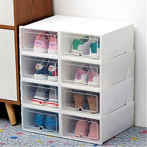 Caixas de armazenamento de sapatos empilháveis ​​Brewix para armário de 6 pacote caixa de armazenamento de sapatos transparente