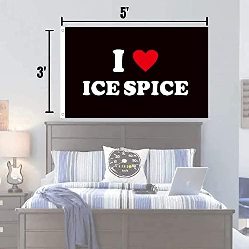 Eu amo o rapper de gelo spice sinalizador 3x5 pés externo interno, bandeira de geléia para o quarto da parede de dormitório com ilhós de bronze cor vívidos e decorações à prova de obscenas