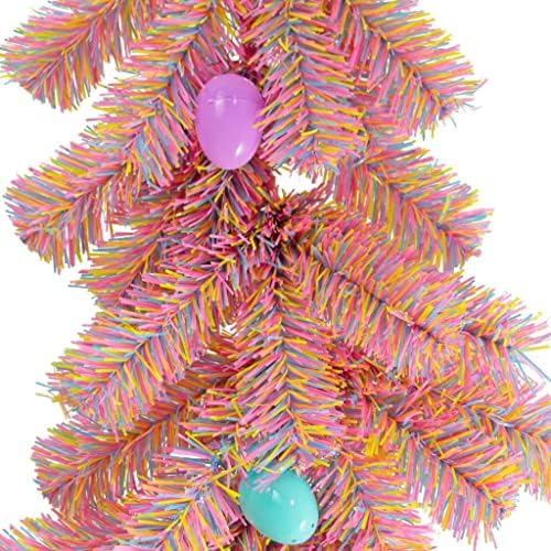 Páscoa com tema de fogos de artifício de times de natal pincel guirlanda decoração com fio multicolor - 6 pés de comprimento