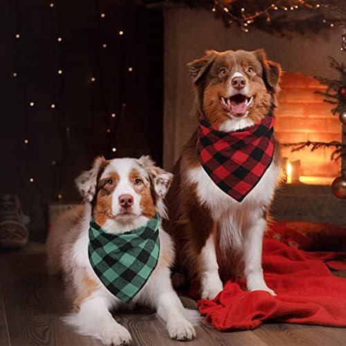 2 pack cão bandanas natal clássico búfalo pet caldas natal bandana lengo triangle bibs bibs de lenço de cã