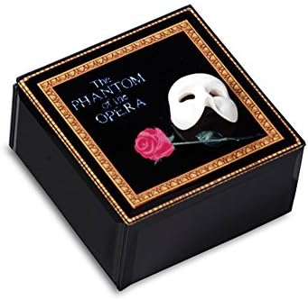 A empresa de caixa de música de São Francisco Phantom of the Opera Mask e Rose Glass Music Box
