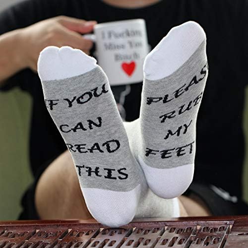 Levlo Meias engraçadas para mulheres meias de massagem se você puder ler isso, esfregue as meias de meias e meias de entrega e meias de entrega