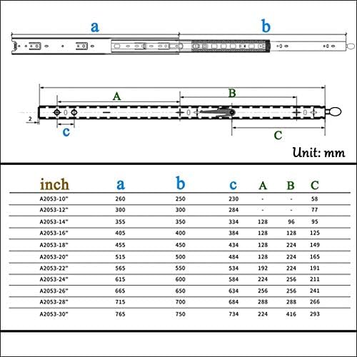 Trilha da gaveta Whlmyh, corredores de gavetas pesados ​​Roletes de extensão completa Rolução de gavetas Slides de 120 kg Capacidade
