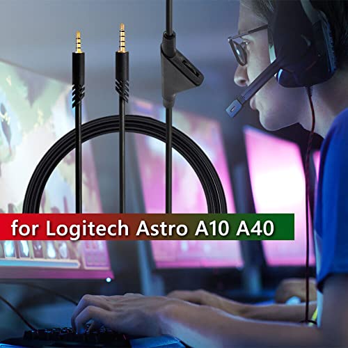 ZLIT A10 A40 CABO DE FAELTET, cabo de substituição para Astro A10 A40 Gaming Headset Audio Mudo cabo de cabo em linha para Logitech para Xbox One PS4