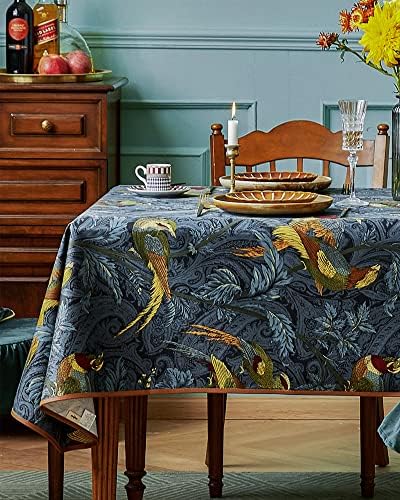 Tanta de mesa de retângulo Nabis, capa de mesa de Nabelging Nightingale William Morris Jungle, cobertura de mesa de cores ricas