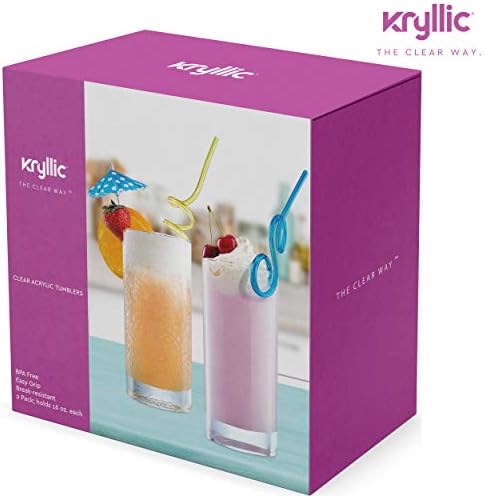 Copos de bebida com acrílico claro krílico 16 oz - conjunto de 2 copos de copos de plástico copos de acrílico highball copos reutilizáveis
