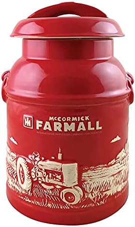 Farmall Milk Can Cookie Jar - Esada de grés de relevo à moda antiga colecionável