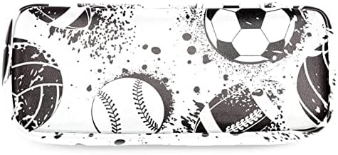 Futebol Baseball Basketball Texture Lápis Saco de armazenamento de caneta com fechamento de zíper duplo