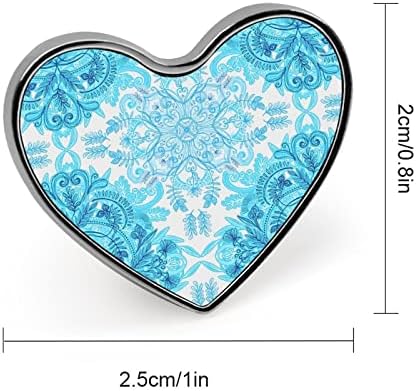 Boho Blue Floral Heart Broche Pin fofo Lapela Pin Crafge para acessórios para figurinos