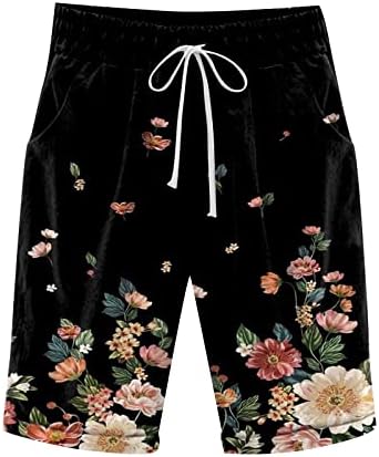 Shorts de spandex miashui com bolsos mulheres imprimem verão de cintura alta shorts plus shorts lacando shorts de motociclistas para
