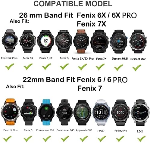 JDIME PARA FENIX 6X Bandas de relógio de 26 mm de relógio de borracha para fenix 5x mais/fenix 7x/fenix 6x pro/fenix 5x/fenix