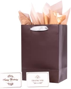 Bolsa de presente premium ysmile com saco de papel boutique com alça de 14 polegadas - cinza