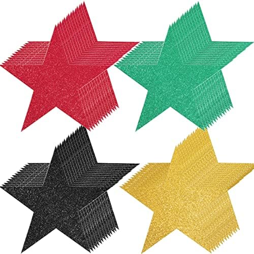 Fuutreo 320 Peças Glitter Star Cutouts Cutas de confete de estrela de papel para a sala de aula da sala de aula da sala