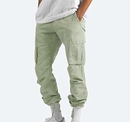 Calças de caminhada lcepcy para homens relaxados ajuste de tamanho grande calça de várias calças ao ar livre