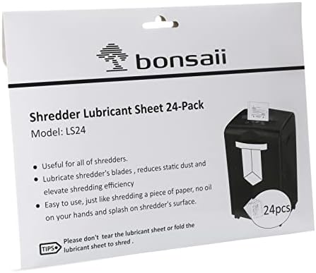Bonsaii 12 folhas Cut Cut C243-A triturador de papel para uso em casa e folhas de lubrificante de 24 pacotes