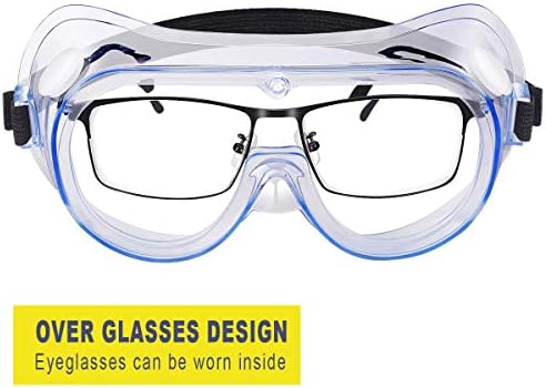 Óculos de segurança de pacote Yuntuo 2, óculos de segurança de proteção anti-fog, proteção para os olhos