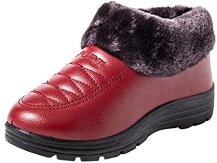 Sapatos de neve feminino Botas quentes de pelúcia deslizam na plataforma redondo sapatos casuais booties de tornozelo