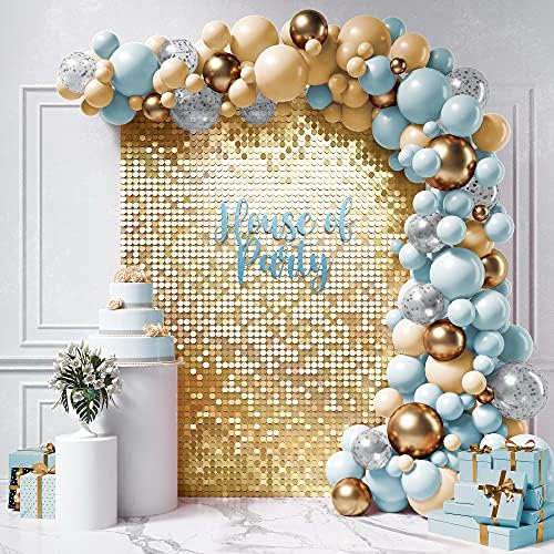 Caso -pano de parede de ouro de ouro da casa - 24 painéis cenário redondo de shimmer para decorações de aniversário | Aniversário,