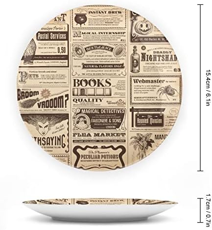 Placas de cerâmica redonda de prato decorativo de jornal com exibição para decoração de casamento em casa