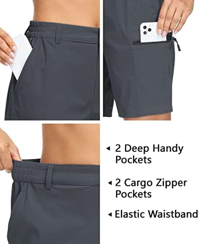 Shorts de caminhada de magcomsen para mulheres shorts de carga rápida seca