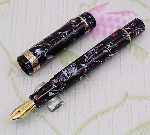 Lanxivi Fountain de celulóide de rocha árido da Lanxivi por Liy, Alemanha Schmidt Fine Nib Luxury Collection Pen Case Set