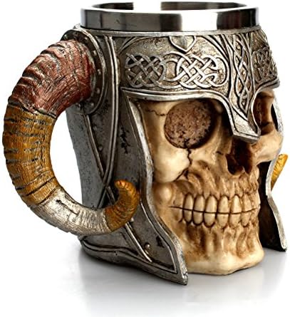 Abaodam Skull Skull Coffee Coffee Cofe de Copo de Copo 3D Skull Tankard para Halloween Bar Party Horror Decor
