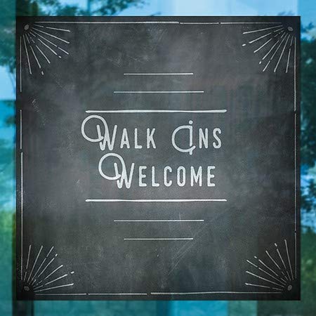 CGSignLab | A janela Walk Ins Ins Welcome -Chalk Corner se apega | 5 x5