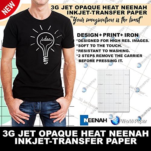 Papel de transferência de jato de tinta para tecido escuro: Neenah 3G Jet opaco 25pk :)