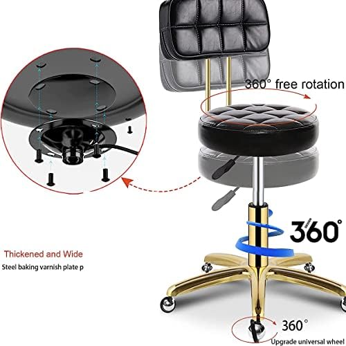 Altura Ajustável, cadeira de salão de salão de salão hidráulico ajustável, ergonômico com rodas de backrest para o Laboratório