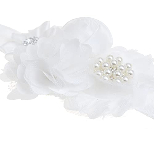 Bloomposh Baby Bandas de cabeça brancas Bandas de cabelo Armásticas de cabelo acessórios de cabelo para meninas recém -nascidas crianças