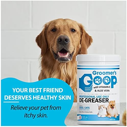 GOOP GOOP PET DEVELER com vitamina E e Aloe Vera - Creme para cães, cachorros, gatos e gatinhos - Removedor de óleo e mancha para animais de estimação Fur and Coat - 4,5 libras