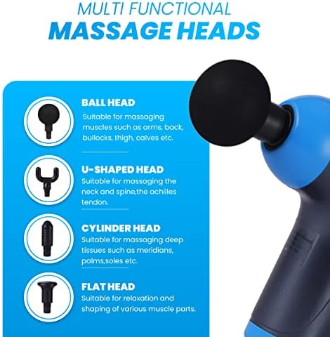 Gun de massagem compacta JSB - Massageador de percussão sem fio para atletas, ginásticos e viajantes - portátil, sem fio