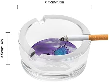 Fantasy Dragon Purple Cigarette Glass Ashtrays Round Smoking Holder Bandey para Decoração Top Hotel Table Hotel