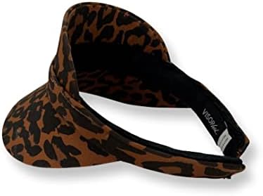 UPF feminino 50+ Proteção UV Brim Beach Sun e Sport Visor Hat Leopard