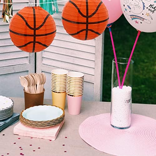 Toddmomy Basketball Pinata, 3pcs Lanternas de basquete de basquete dobrável lanternas de papel de basquete pendurado lanternas esportes tem temas de festa de aniversário para festa temática esportiva